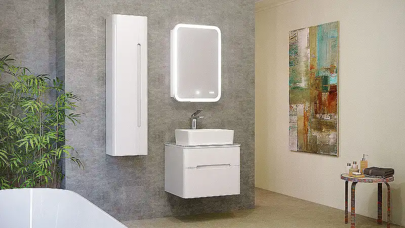 Тумба под раковину Jorno BOSKO 60 Bos.01.60/P/W Белая фото 9