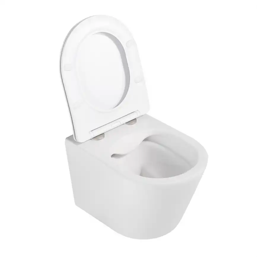 Подвесной унитаз ABBER Bequem AC1102MW белый матовый, безободковый, с сиденьем микролифт фото 4