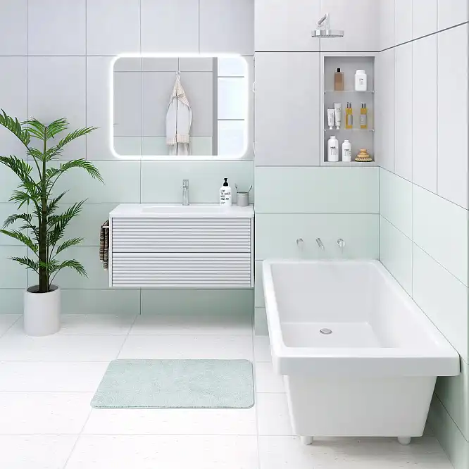 Ванна из литьевого мрамора  Aqua de Marco NESTOR 177х80 Белая 1180WNES фото 3