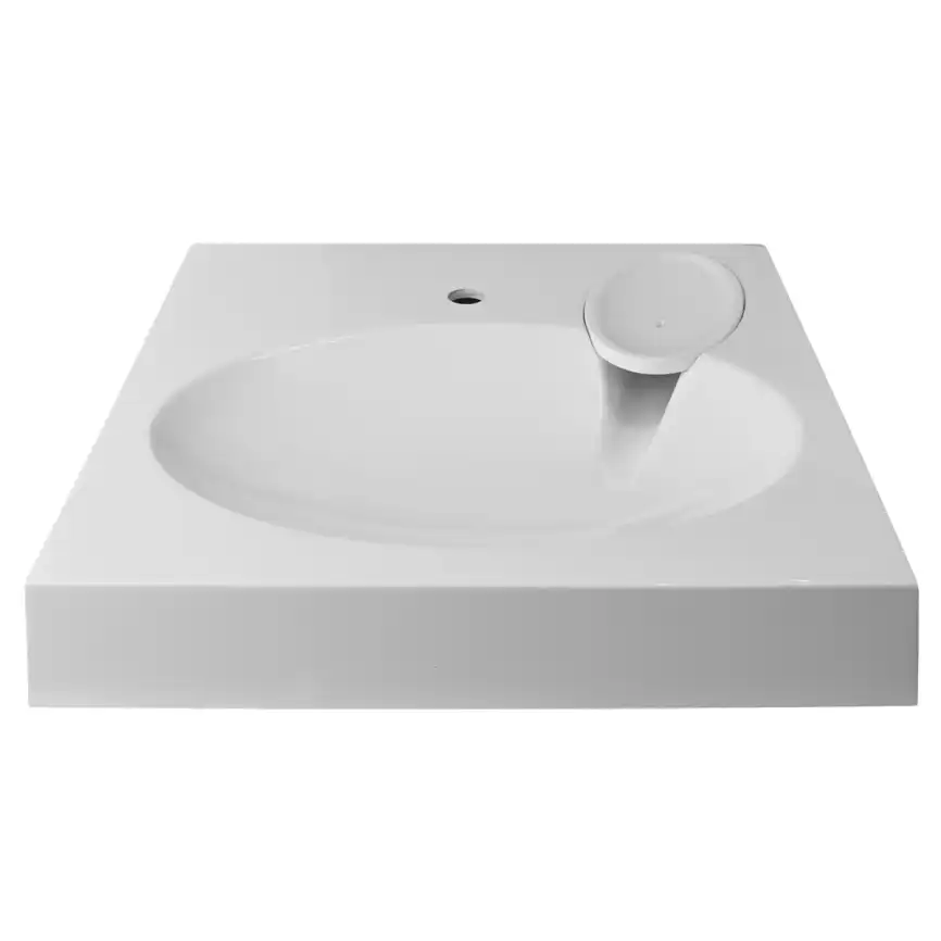 Раковина Azario Elegance NEW 60х60 CS00086606 над стиральной машиной, из литьевого мрамора, Белая фото 2