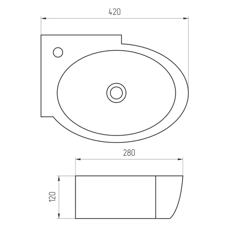 Рукомойник AVS Тиффани 42х28 R, белый фото 6