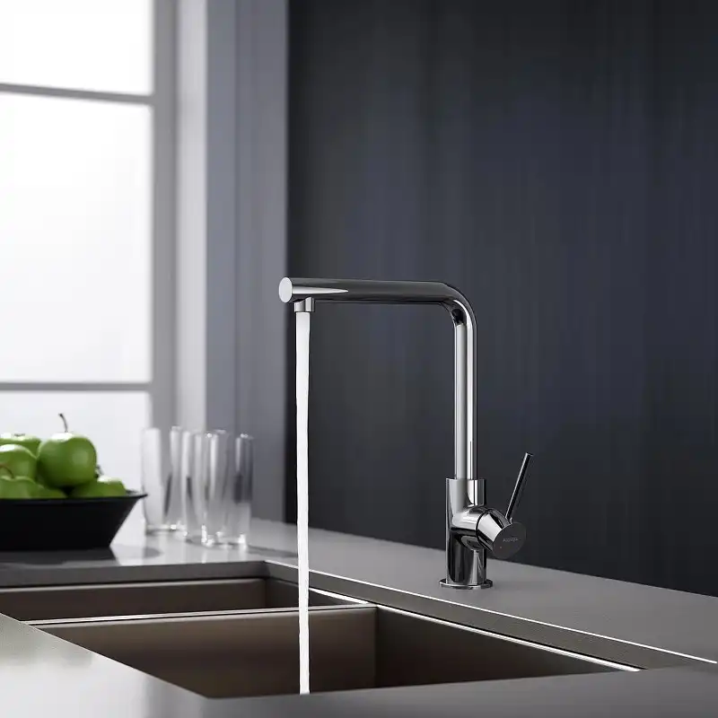 Смеситель для кухни Aquatek Европа AQ1380CR поворотный излив, Хром фото 5