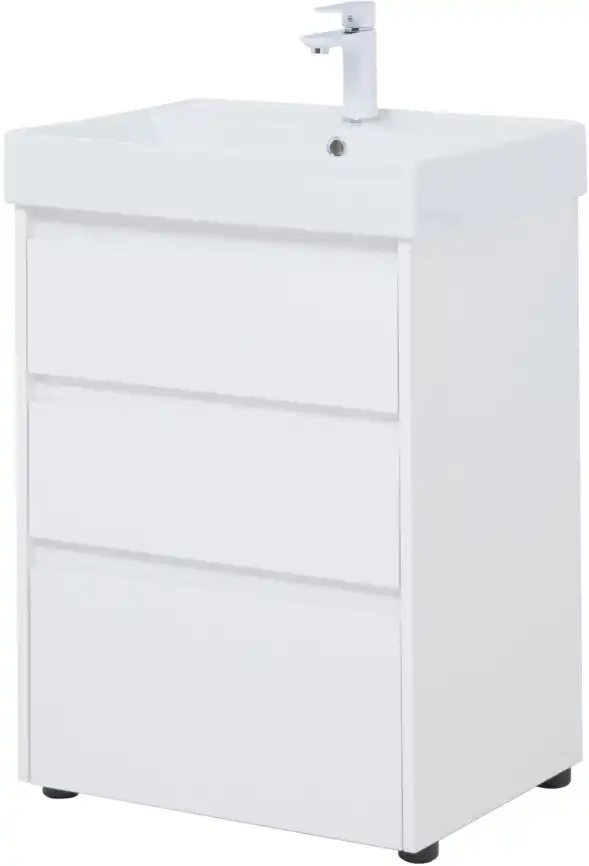Тумба под раковину Aquanet Nova Lite 60 белый глянец (3 ящика) 302469 фото 5