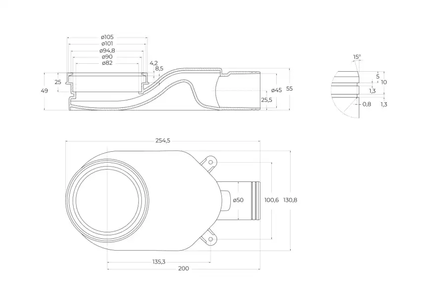 Душевой лоток BELBAGNO LUCE 90 см, BB-LD-LUCE-90-BIANCO, Белый матовый фото 3