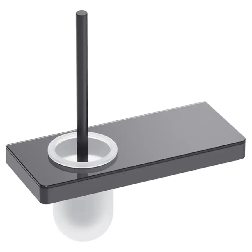 Ершик подвесной AVS Bishop, черный матовый, с полочкой фото 2