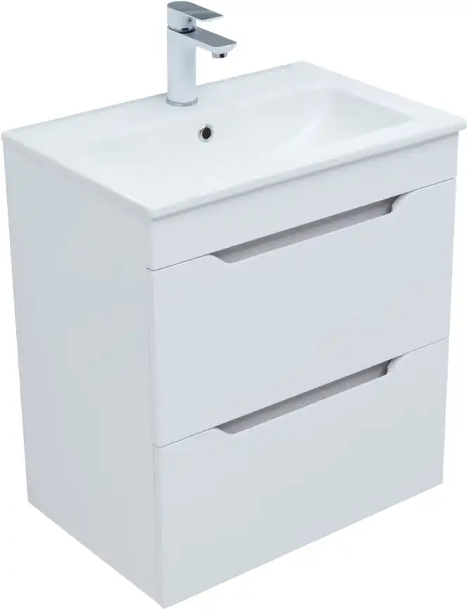 Тумба под раковину Aquanet Практика 60 белый глянец, 347963 фото 5