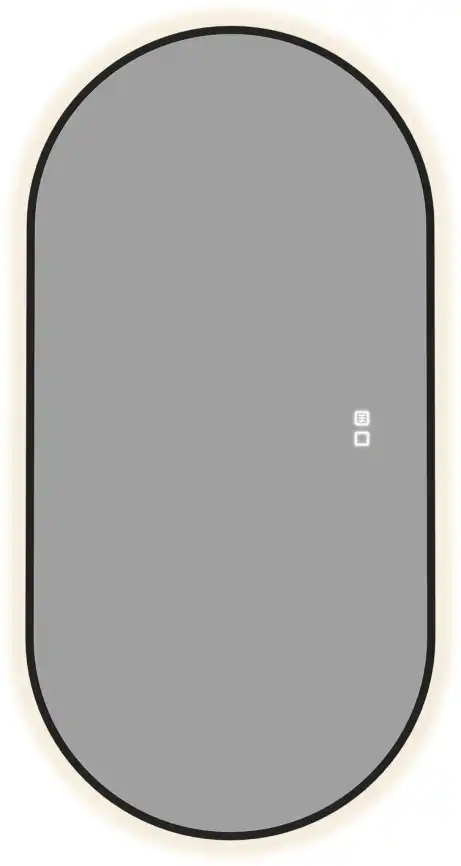 Зеркало Aquanet Контур 500х1000 LED TX овал, с подогревом, черный, 367656 фото 1