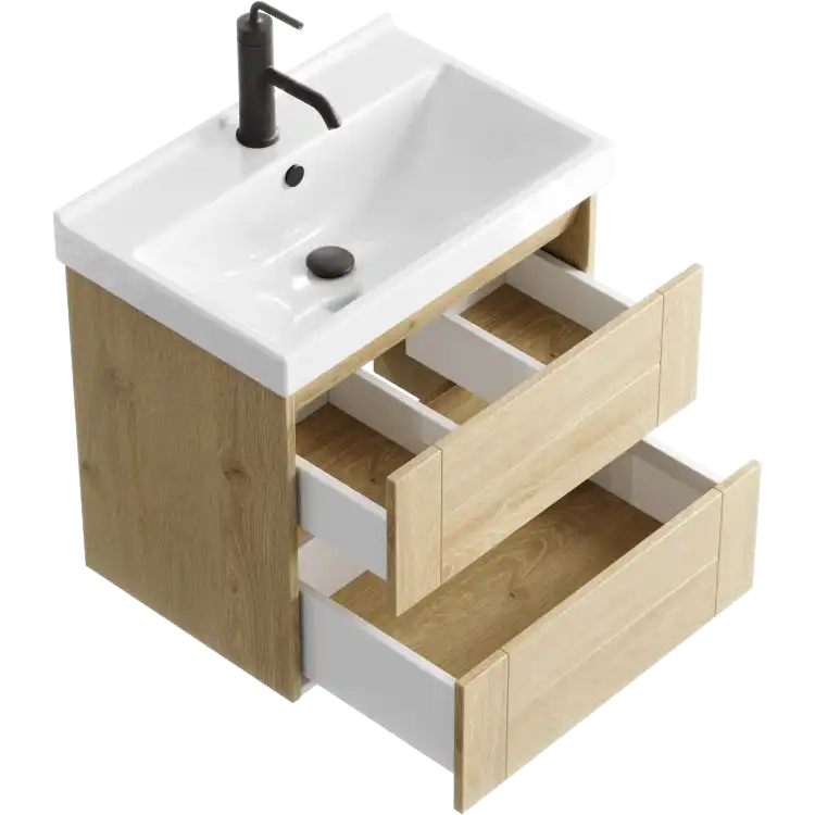 Тумба с раковиной подвесная Aqwella Astrid 60 см, AST0106DD, цвет Дуб Давос фото 4