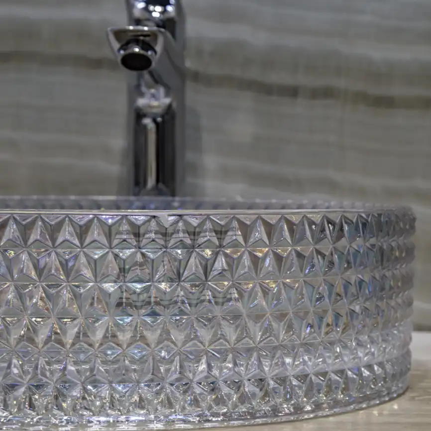 Раковина AVS Диаманд 36x36 горный хрусталь фото 2