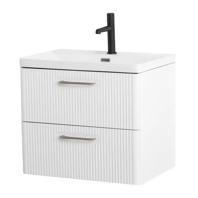 Тумба под раковину BelBagno DUE-600-2C-SO-BL-P подвесная Bianco Lucido фото 11