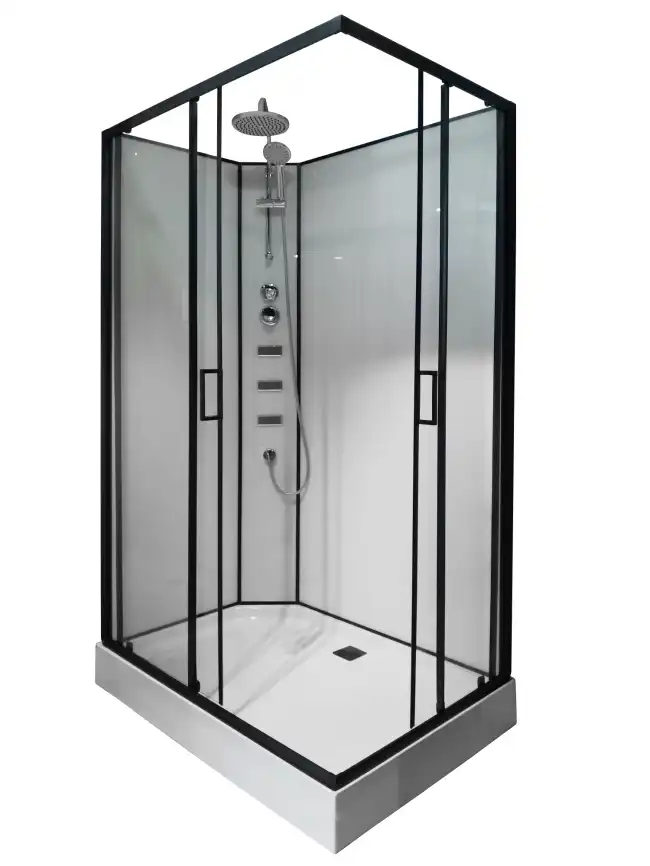 Душевая кабина Loranto 120х80 низкий поддон, прозрачное стекло, профиль Черный, CS-21813 фото 1