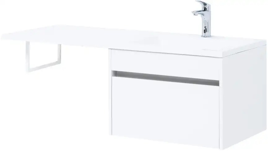 Тумба под раковину Aquanet Токио 120/58 белый (подвесная, 1 ящик) 236916 фото 4