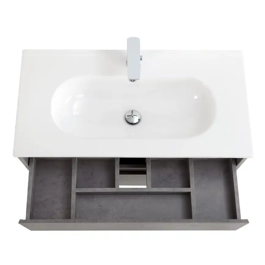 Тумба под раковину BelBagno KRAFT-1000-2C-SO-CG подвесная Cemento Grigio фото 5