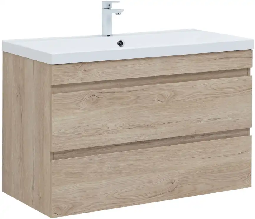 Тумба под раковину Aquanet Нота New 100 дуб светлый 334200 фото 1