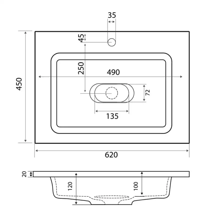 раковина Grossman Модуль 65, белая фото 2