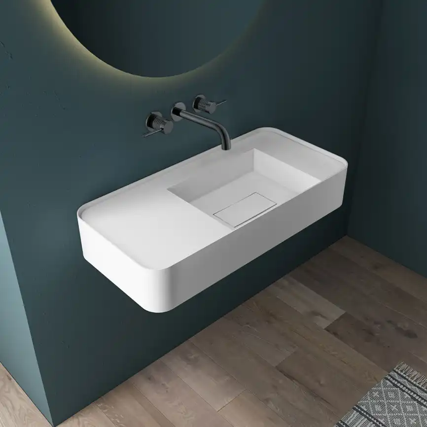 Смеситель для раковины Vincea Groove VBFW-4G1GM встраиваемый, вороненая сталь фото 1