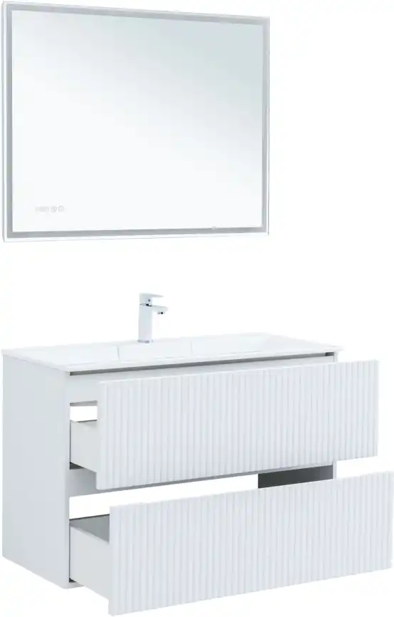 Тумба под раковину Aquanet Джейн 100 белый матовый 313288 фото 5