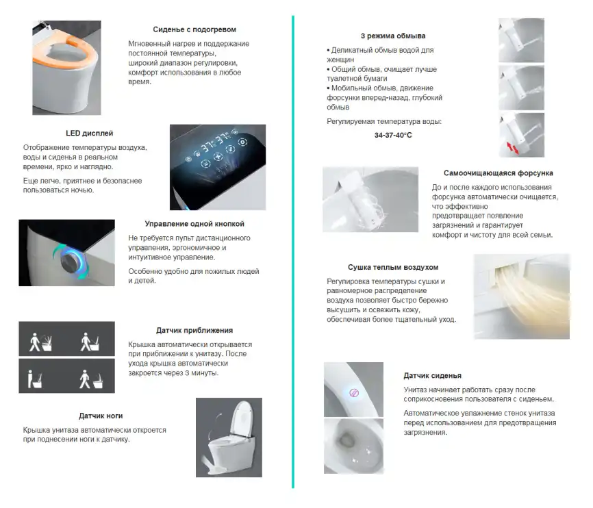 Электронный напольный унитаз-биде ABBER Bequem AC1117S, белый фото 2