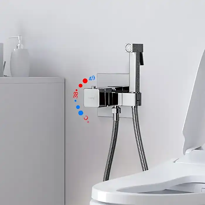 Гигиенический душ со смесителем Gappo G7207-40 термостатический, встраиваемый, Хром фото 3