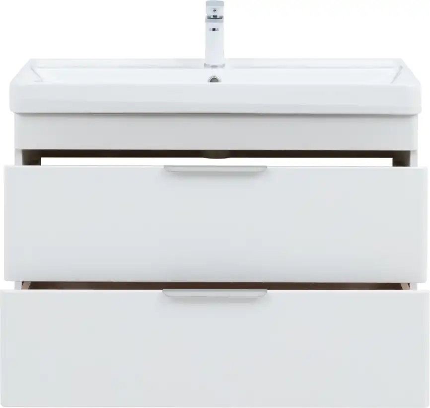 Тумба под раковину Aquanet Ирис New 90 белый глянец, подвесная, 336311 фото 7