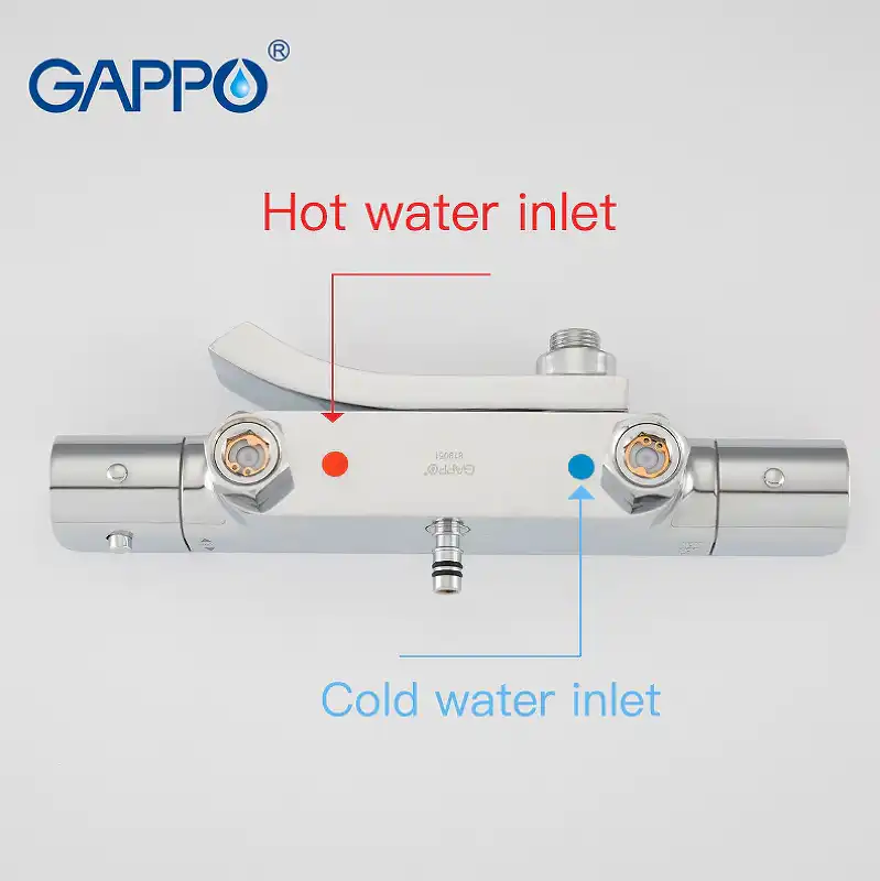 Душевая система Gappo G2407-40 с термостатом, с поворотным изливом, Хром фото 6