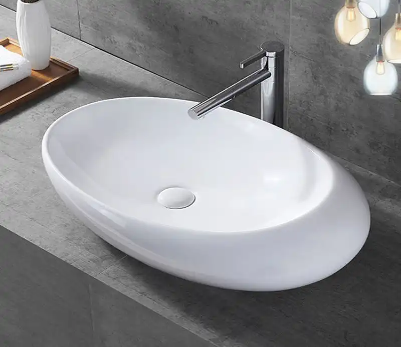 Раковина накладная CeramaLux 700х450х190 7807, цвет Белый фото 3