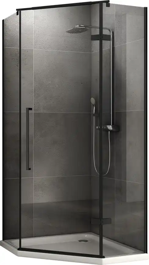 Душевой уголок ABBER Ewiges Wasser 80х80 см, AG05080B, профиль черный, стекло прозрачное фото 1