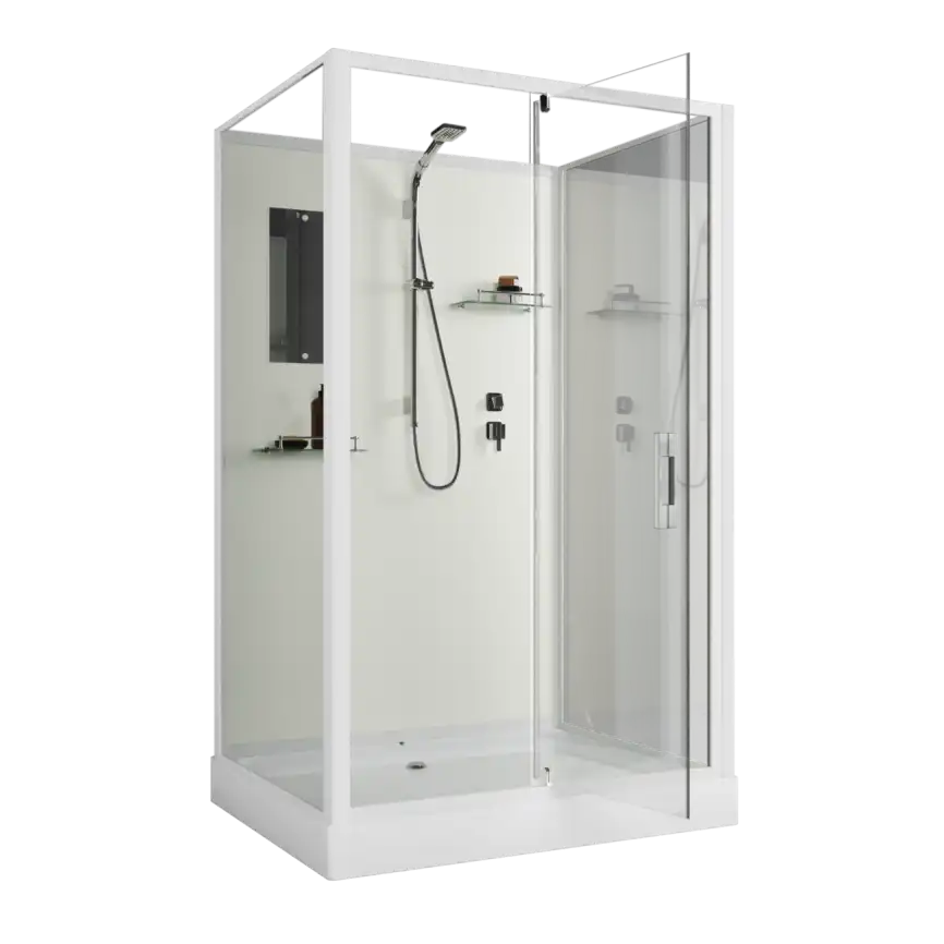 Душевая кабина Niagara Standart 120х90 ST120/90/15Q/BK низкий поддон, белый профиль, без крыши фото 2