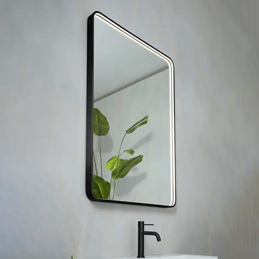 Зеркало с подсветкой AVS VI 70x100 см, антипар, черное матовое фото 4