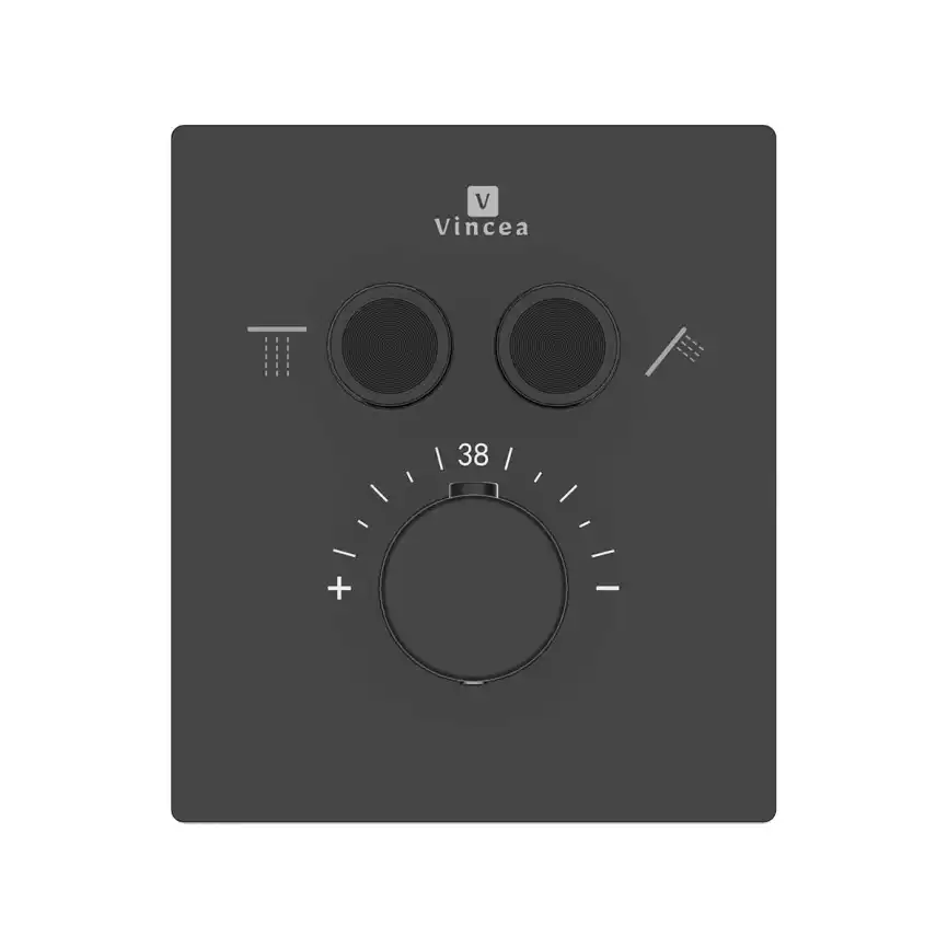 Душевая система  Vincea Inspire VSFW-3I21MT2RMB VSFW-3I21MT2RMB  с термостатом, встраиваемая, черный матовый фото 11