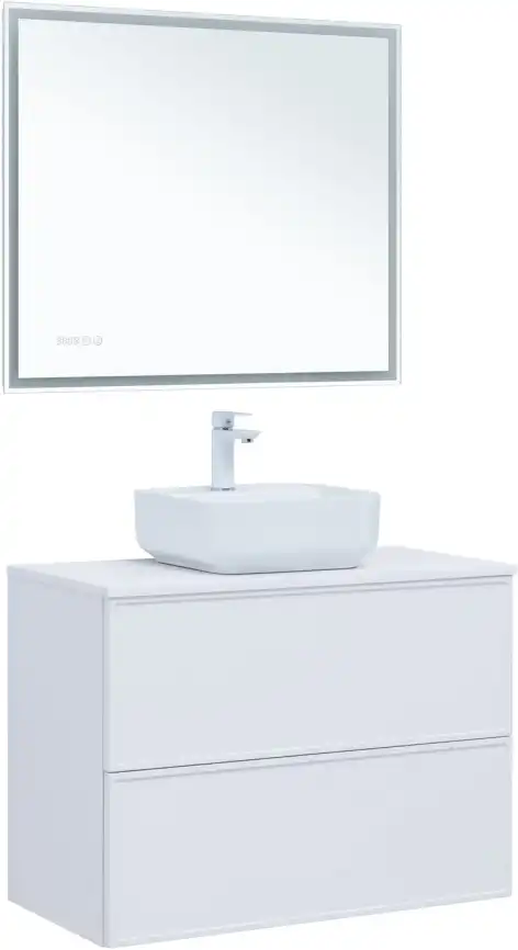 Тумба под раковину Aquanet Арт 90 белый матовый 313256 фото 11