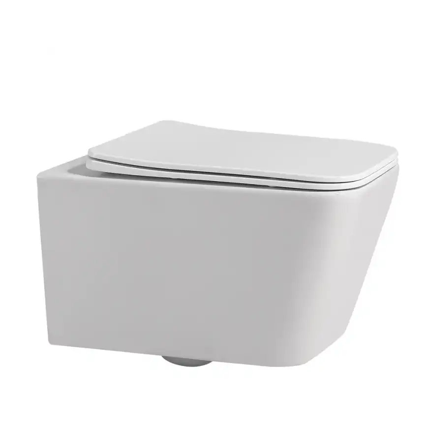 Подвесной унитаз ABBER Rechteck AC1201 белый, безободковый, с сиденьем микролифт фото 1