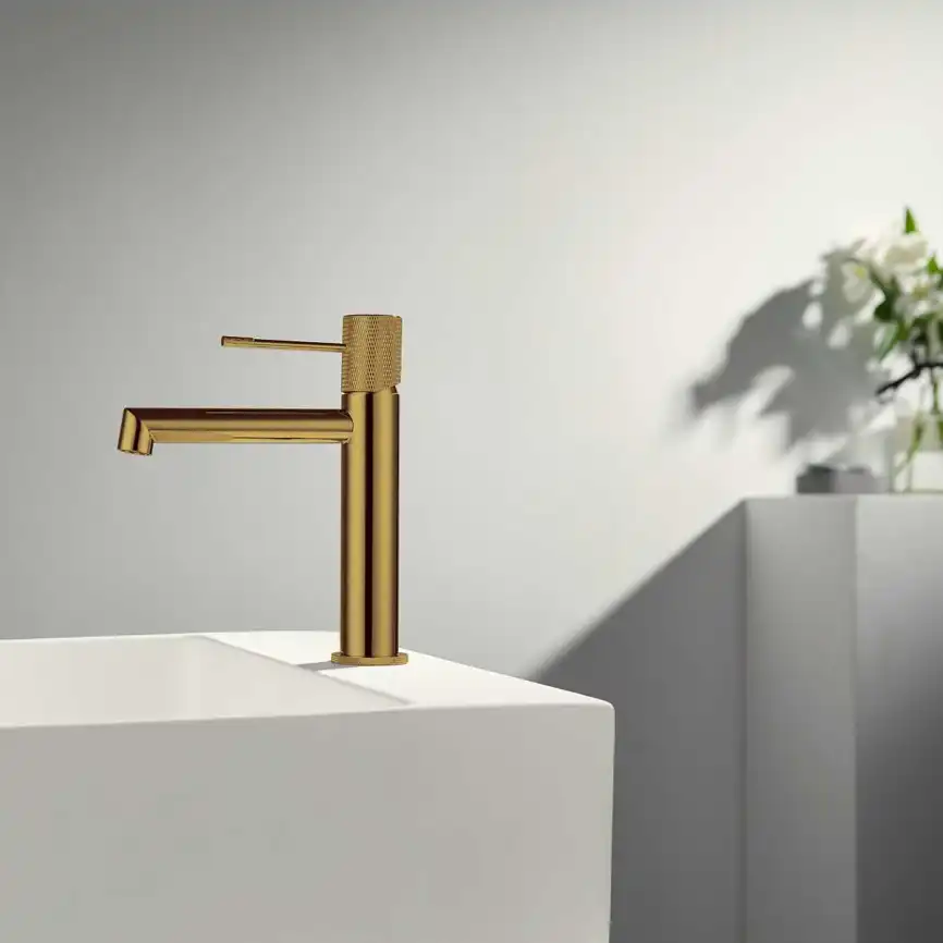 Смеситель для раковины Vincea Desire VBF-1D1BG однорычажный, брашированное золото фото 2