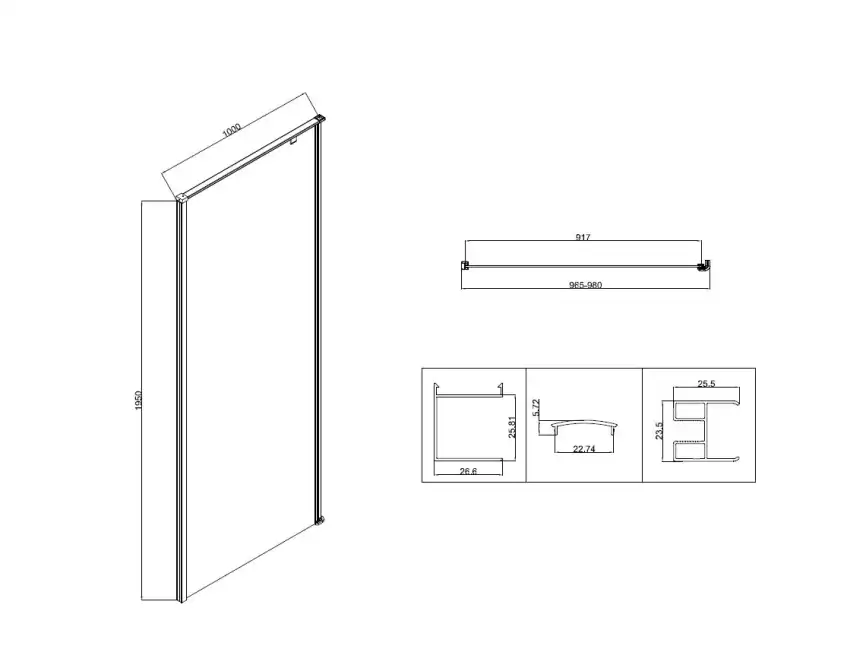 Душевой уголок Vincea Slim-N 100х100 VSR-5SN1010CLGM, дверь распашная, профиль вороненая сталь, стекло прозрачное фото 3