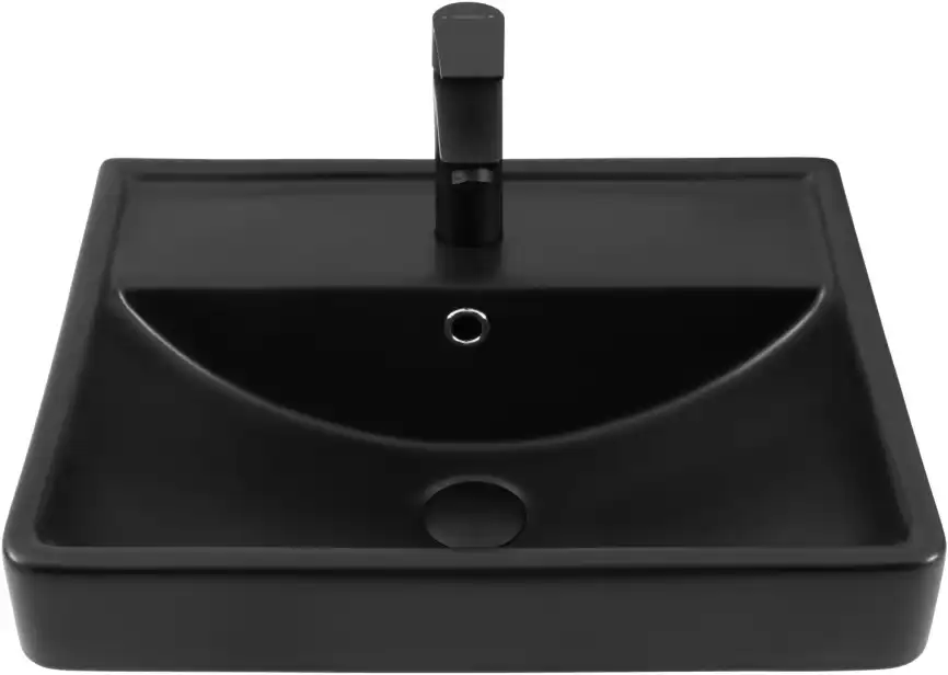 Раковина Aquanet Ирис 50 329246 прямоугольная, Черная матовая фото 7