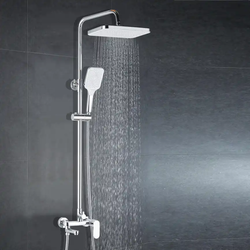 Душевая система Azario ARIZONA AZ-20S для ванны с изливом, верхний и ручной душ, Хром фото 6