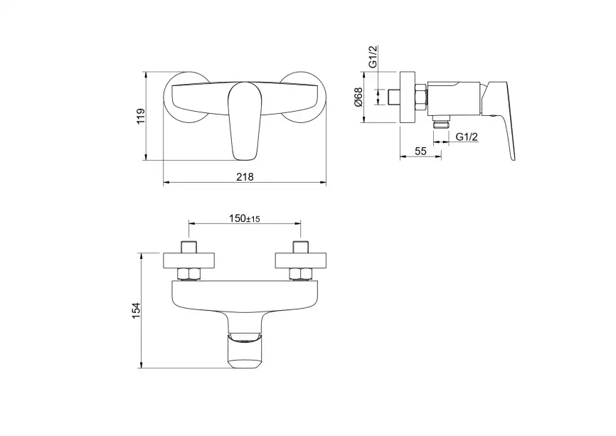 Смеситель для душа Aquatek Бетта AQ1160BGM, Оружейная сталь фото 3