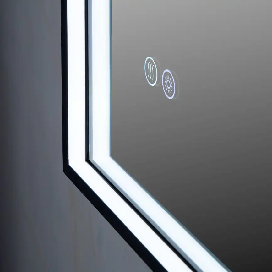 Зеркало с подсветкой AVS ZH 75x90 см, антипар, черное матовое фото 10