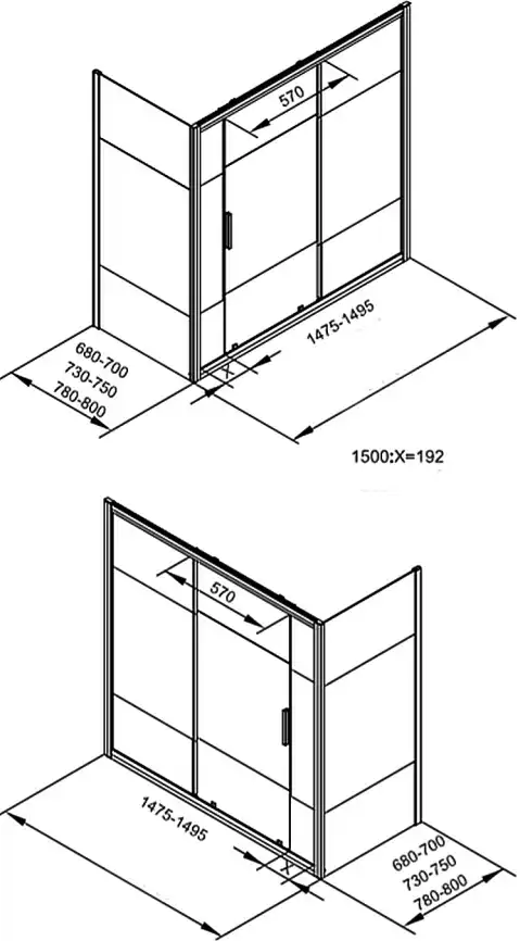 Шторка для ванны Aquanet Practic 150 см, AE10-B-150H150U-CP, профиль Хром, стекло С шелкографией фото 2