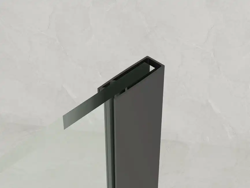 Душевая перегородка Loranto Walk-in 80 CS-W02B-80, профиль черный матовый, стекло Прозрачное, лофт клетка фото 4