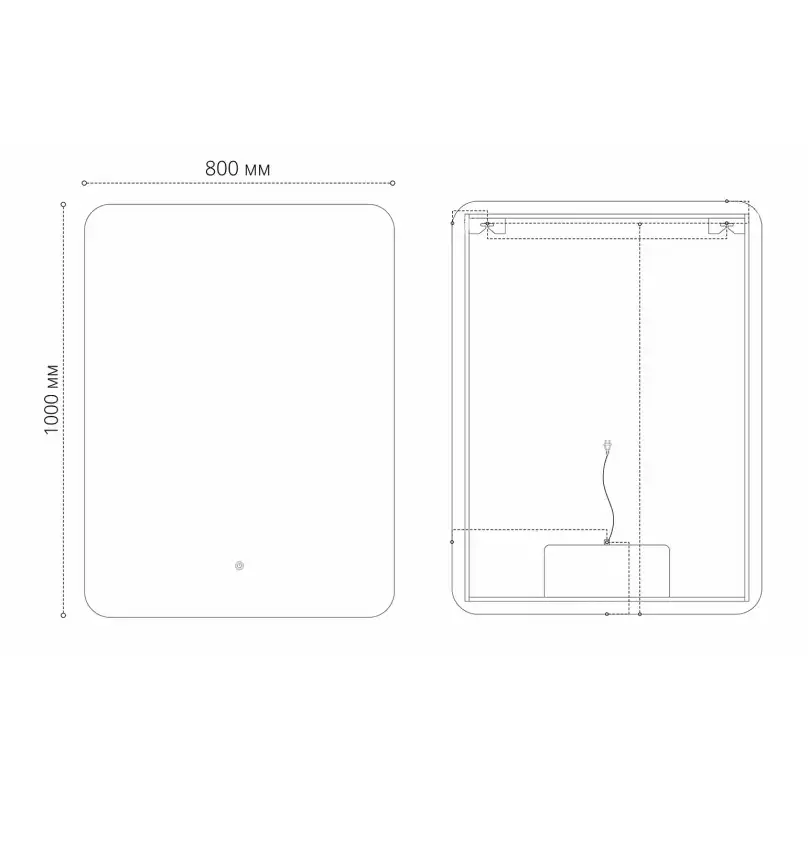 Зеркало Grossman ELEGANS-промо 80х100 17801001 с подстветкой, сенсорный выключатель фото 3