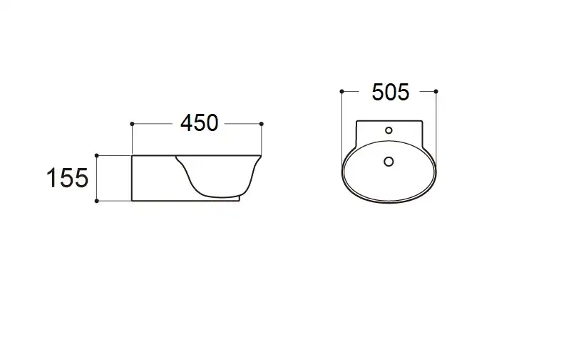 Раковина подвесная Aquatek Классик 45х50,5х15,5 AQ5040-00, Белая фото 2