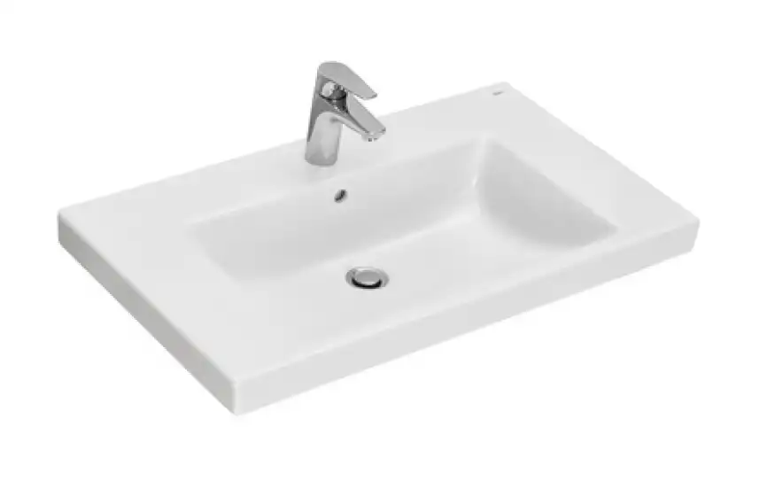 Раковина RocaThe Gap Plus 80 см 3270M0004 высокий бортик, белая фото 1