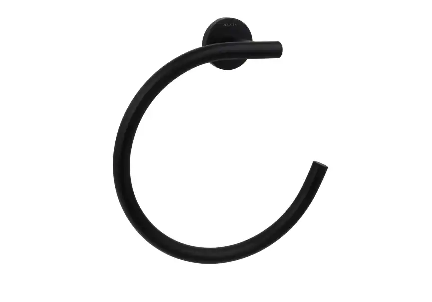 Держатель полотенец кольцо Aquatek Вега AQ4012MB, Черный матовый фото 1