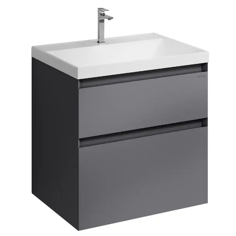 Тумба под раковину Grossman Меркадо 60 подвесная, графит матовый (106077) фото 1