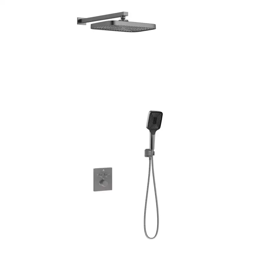 Душевая система  Vincea  VSFW-321MT1GM VSFW-321MT1GM  с термостатом, встраиваемая, вороненная сталь фото 2