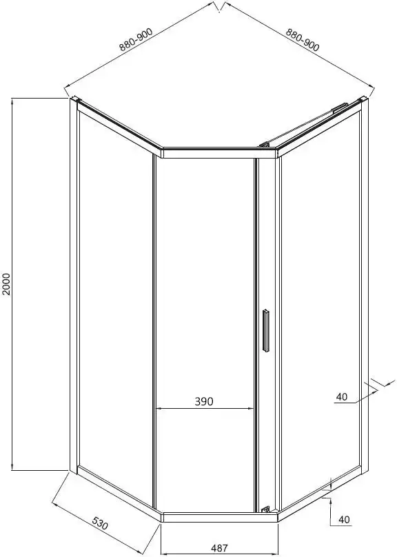 Душевой уголок Aquanet Bright 90x90 AE90-P-90x90-BT черный фото 2