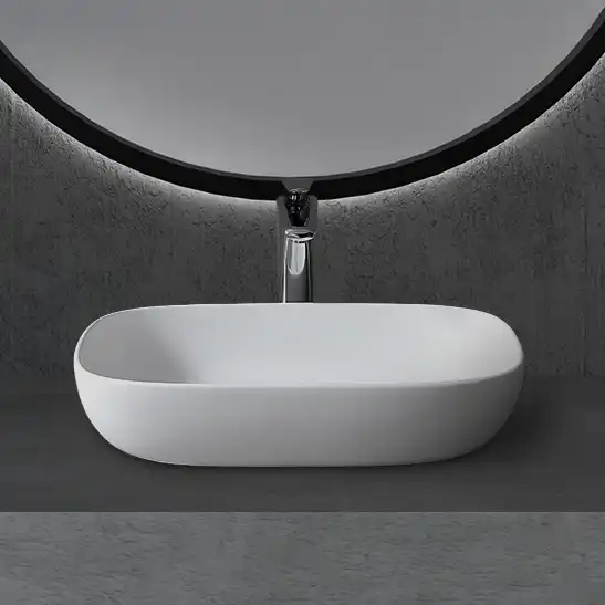 Раковина накладная ABBER STEIN 60х40х13 AS2620, прямоугольная, белая матовая фото 1