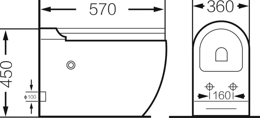 Приставной унитаз Grossman GR-PR-5502 безободковый, Белый глянцевый фото 5