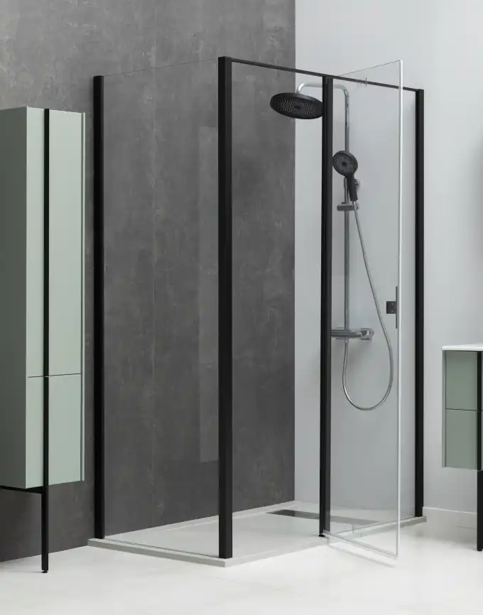 Душевой уголок Allen Brau Priority 90x90 3.31003.BBA + 3.31018.BBA черный браш фото 3